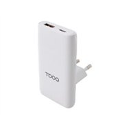 cargador viaje tooq gan usb-c/pd usb-a/qc 65w blanco