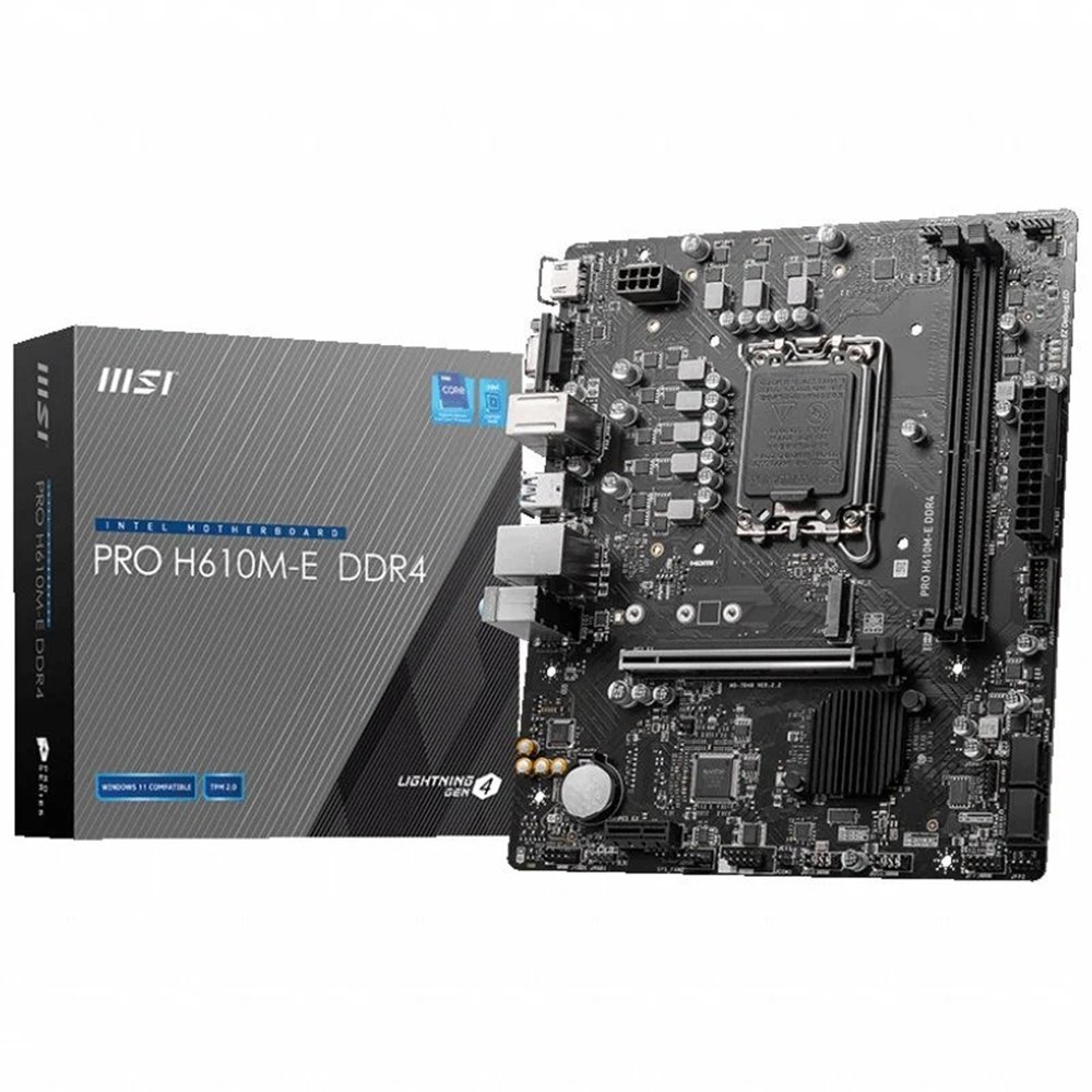 placa base msi pro h610m-e ddr4 matx vga + hdmi