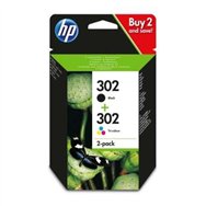 tinta hp pack nº 302 black + tricolor f6u66ae + f6u65ae