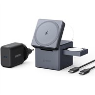 cargador anker cubo 3 en 1 magsafe auriculares+smartphone+reloj 30w usb-c