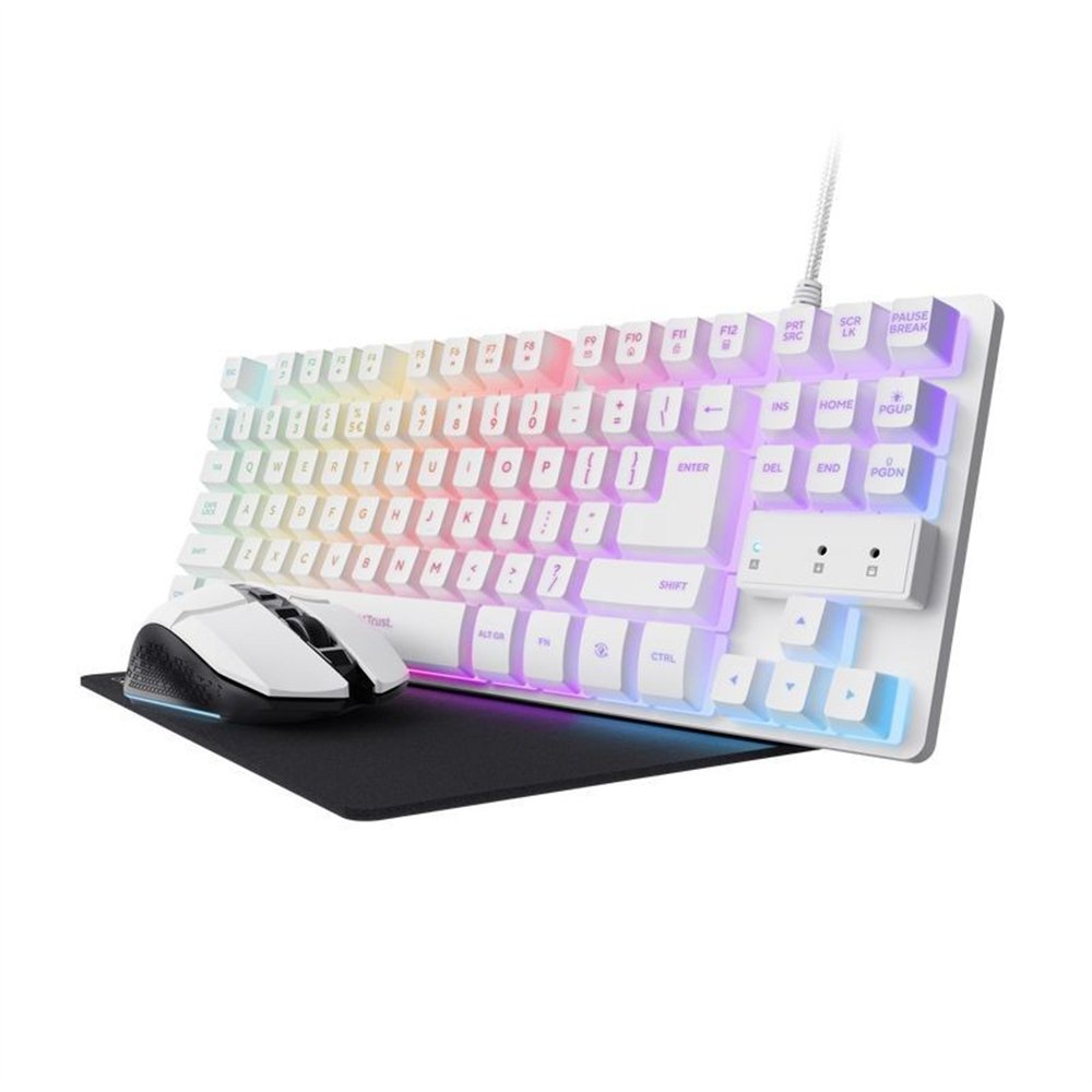 teclado + raton + alfombrilla trust gxt 794w gaming bundle