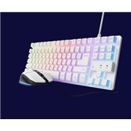 teclado + raton trust gxt 798w gaming rgb usb white
