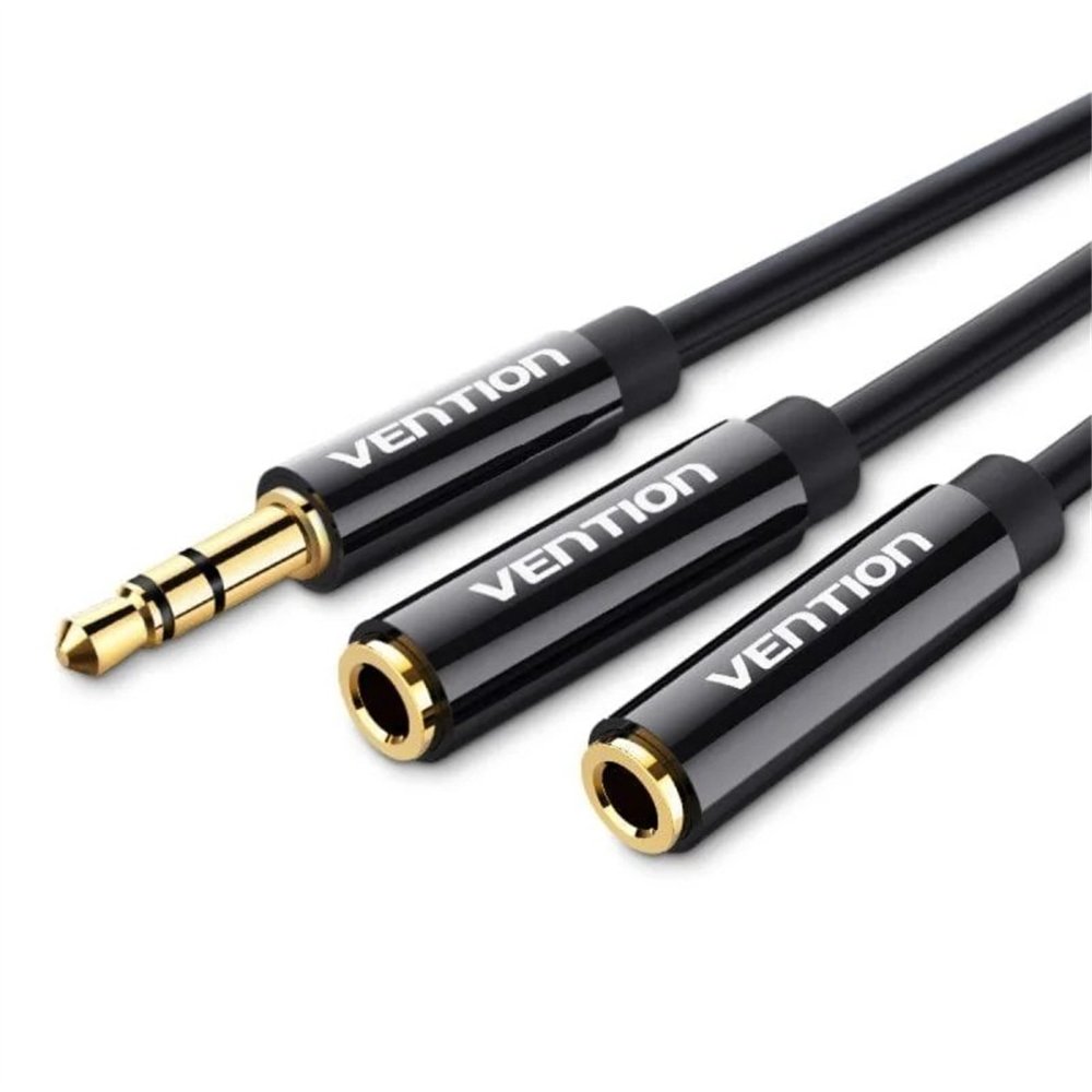 cable audio vention jack 3.5/m - 2x jack 3.5/h 30cm black