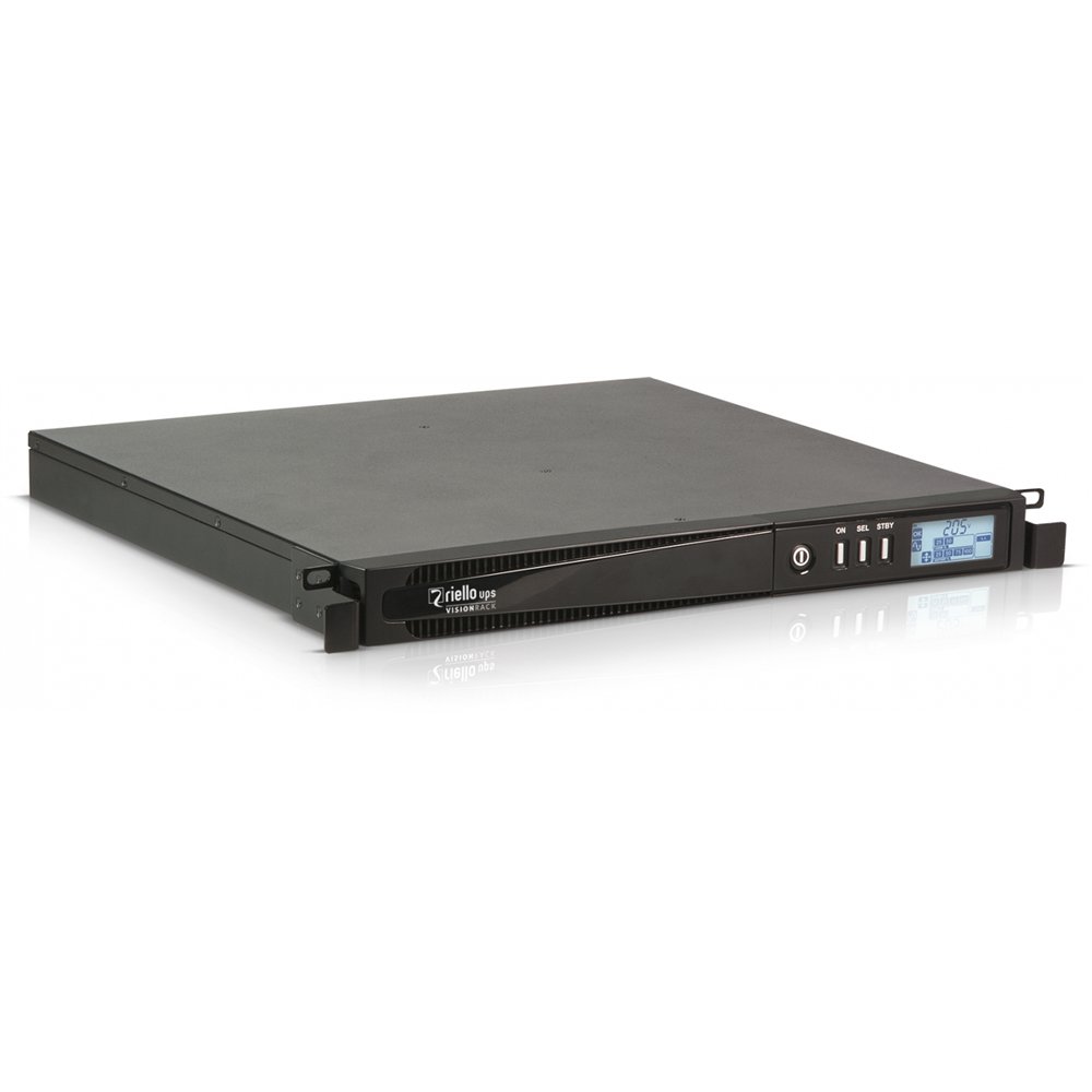 riello vision rack sistema de alimentacion ininterrumpida ups 110va 800w 4 salidas ac 1u gris vsr1100