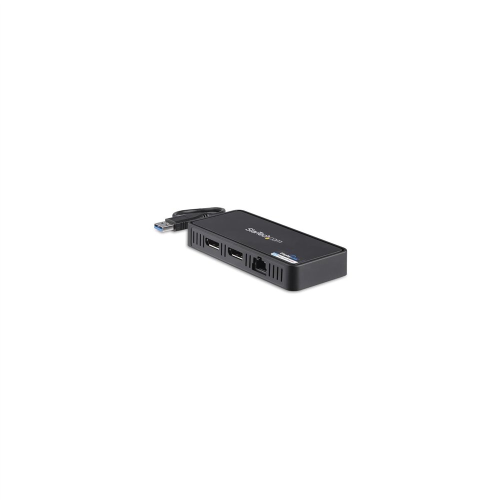 startech.com mini dock usb 3.1 a displayport doble con lan gbe - 4k doble de 60hz negro
