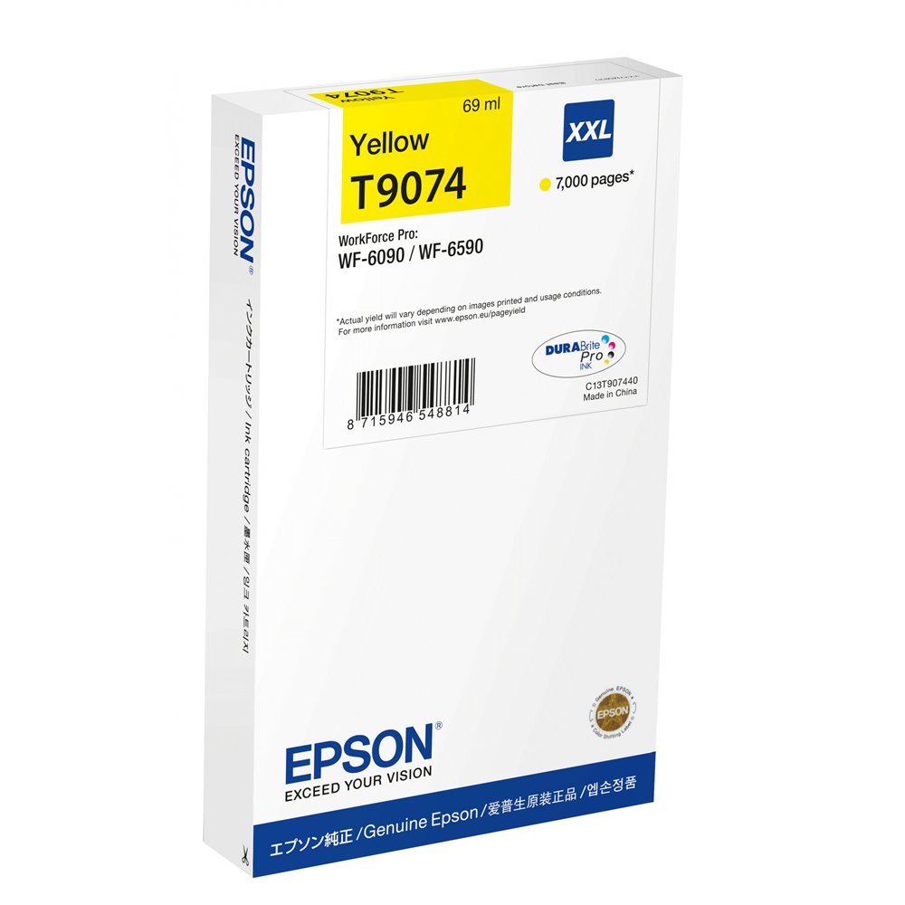 cartucho epson wf-6xxx ink cartridge yellow xxl c13t907440