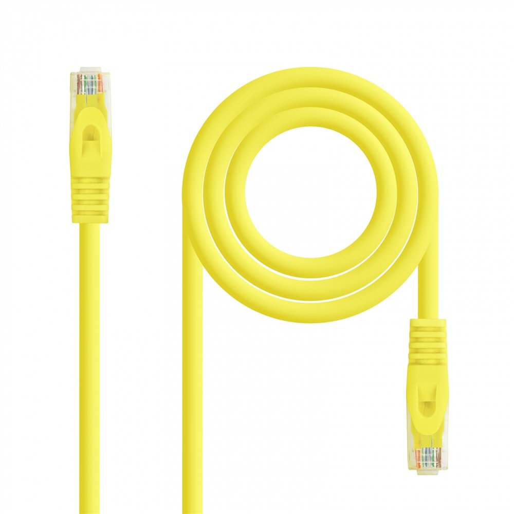 nanocable cable red latiguillo rj45 lszh cat.6a utp awg24, amarillo, 25 cm