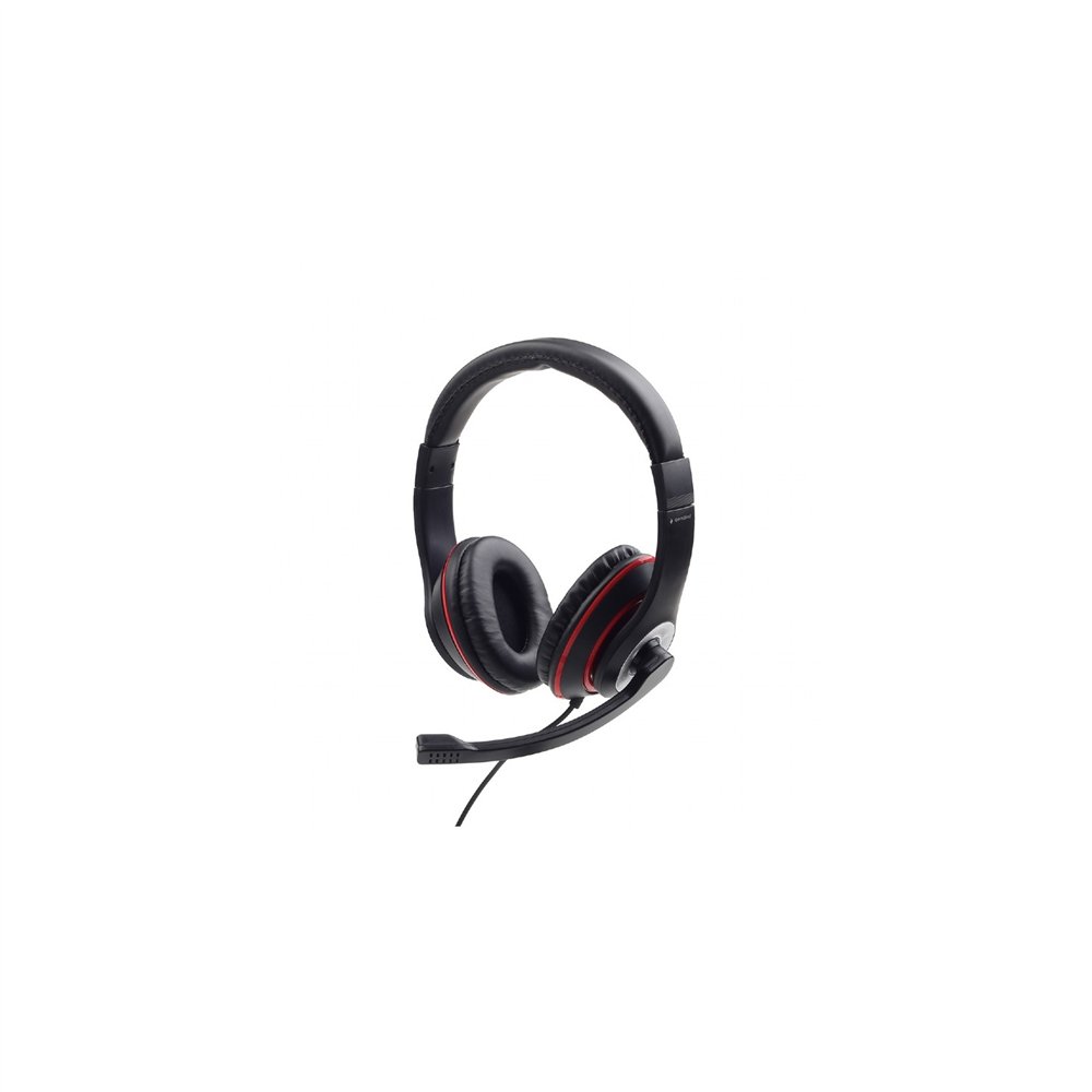 gembird mhs-03-bkrd auricular y casco auriculares alã¡mbrico diadema juego negro, rojo