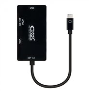 nanocable conversor usb-c a vga / dvi / hãâãâ¬ãâ¨, 3 en 1. usb-c/m-vga/h-dvi/h-hdmi/h 4k, negro, 10 cm