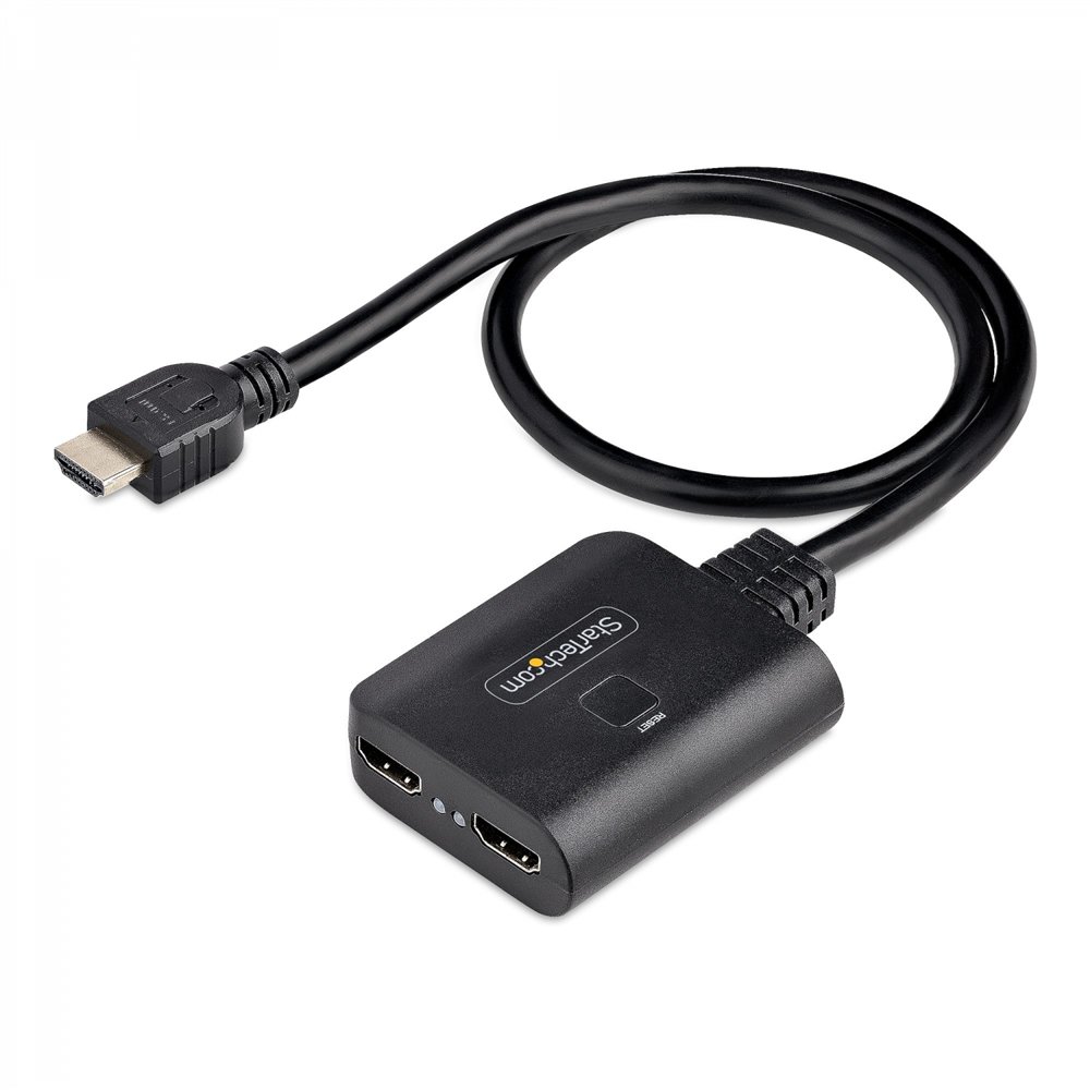 startech.com divisor hdmi de 2 puertos - multiplicador hdmi 2.0 de 2 puertos 4k60 - splitter hdmi 2 puertos de entrada 1 de sali