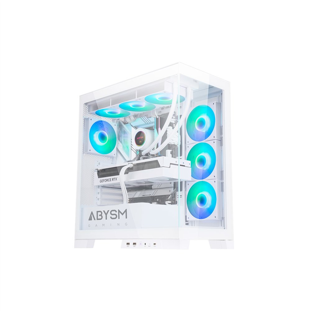 abysm danube sava h500 white escritorio transparente, blanco