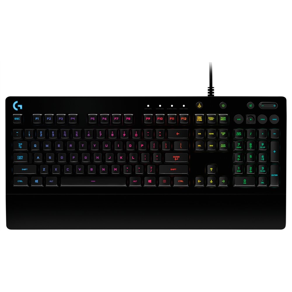 logitech g g213 prodigy teclado juego usb qwerty portuguã©s negro