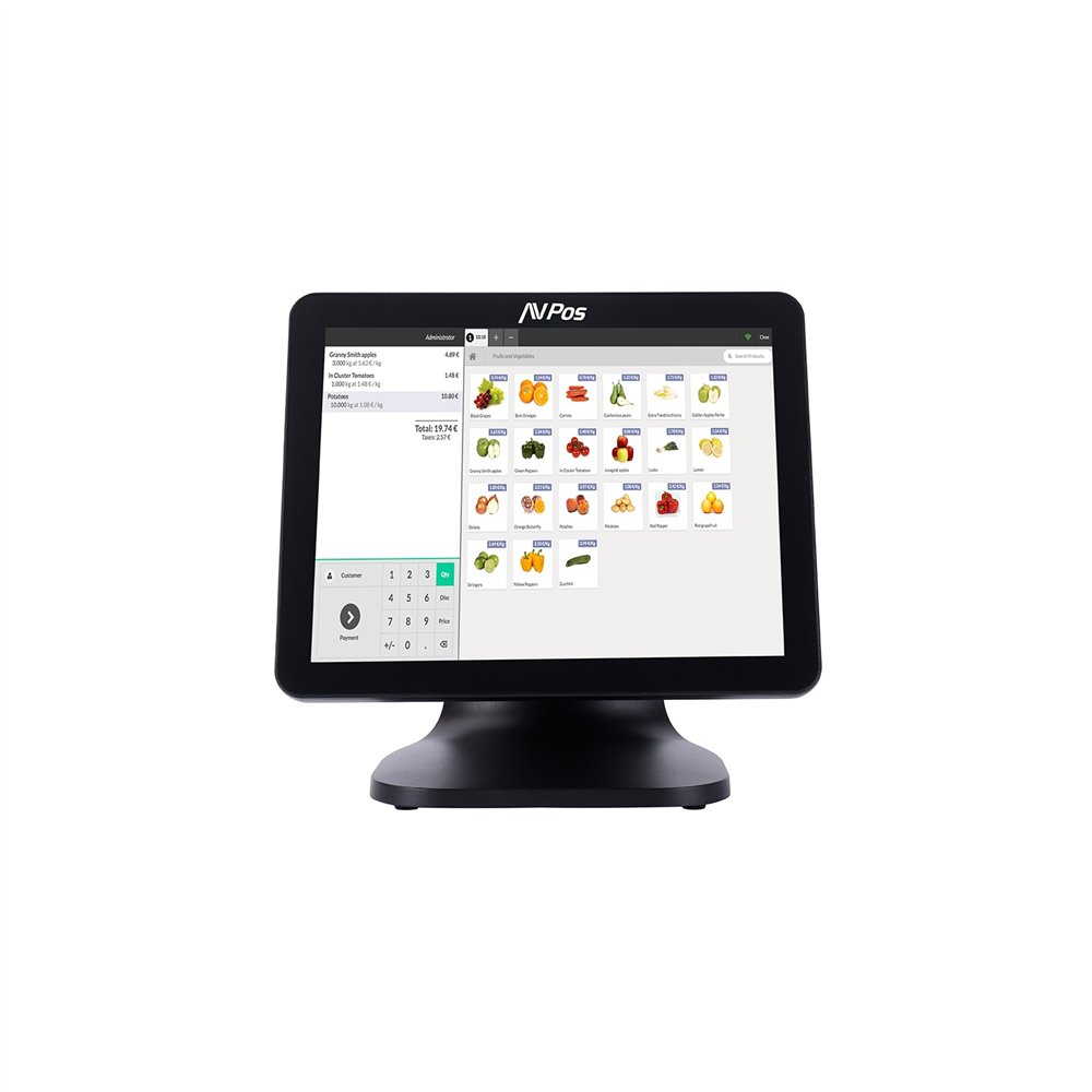 avpos avp-k5000b-n1-8128 terminal punto venta (tpv) n100 38,1 cm (15") 1024 x 768 pixeles pantalla tã¡ctil