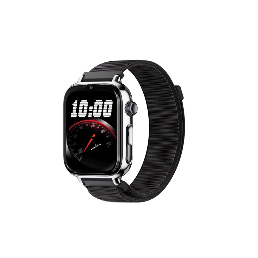 savefamily savewatch plus 2 reloj inteligente para niã±os 4g esfera plata correa tela negra