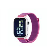 savefamily savewatch plus 2 reloj inteligente para niã±os 4g esfera blanca correa tela frambuesa