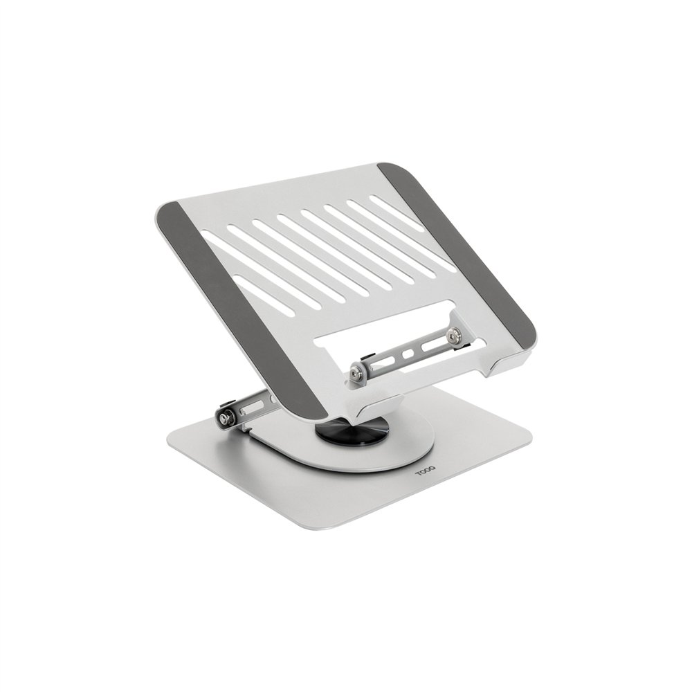 tooq soporte elevador con rotaciã³n 360â° y ajustable, para dispositivos de 11â-17â, color plata