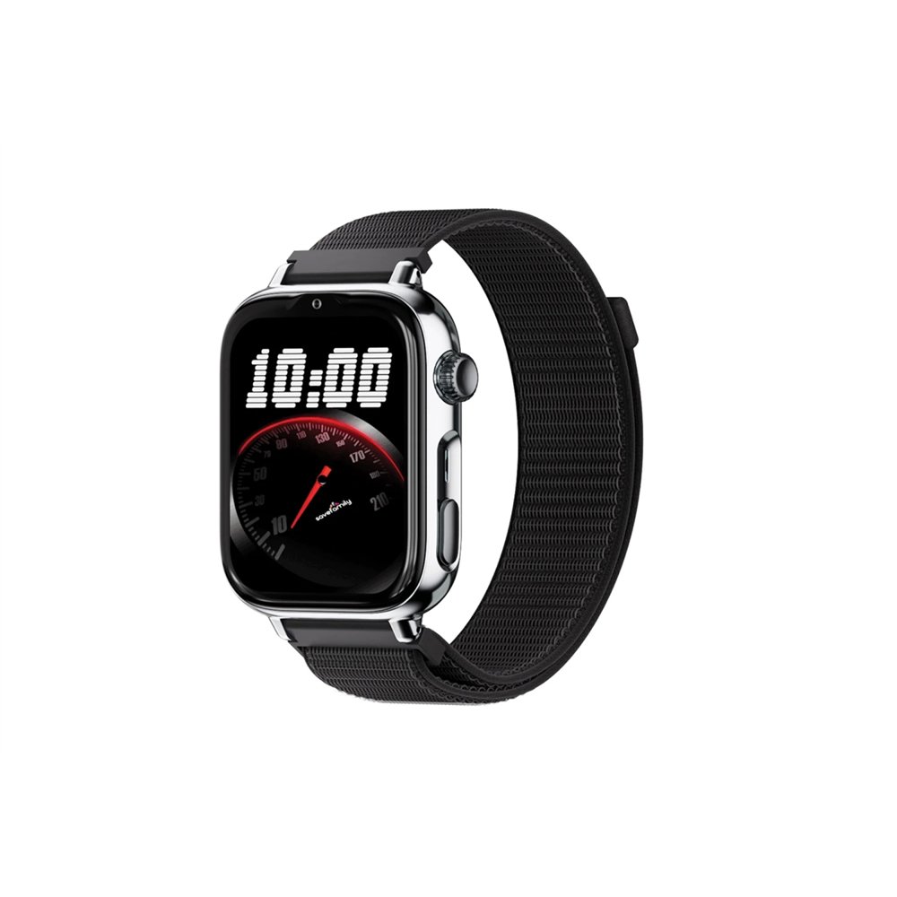 savefamily savewatch plus 2 reloj inteligente para niã±os 4g esfera plata correa tela negra