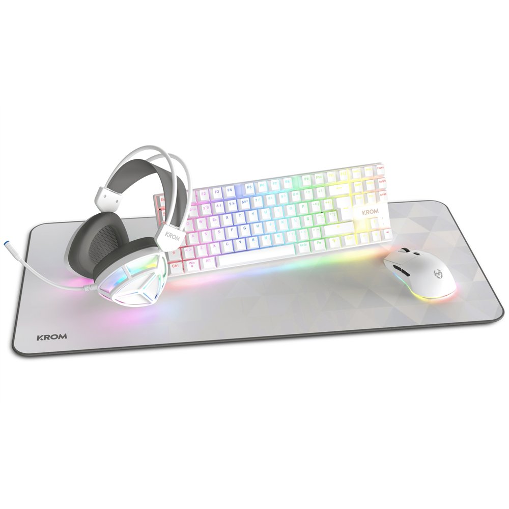 krom nxkromklass teclado ratã³n incluido juego usb qwerty inglã©s blanco