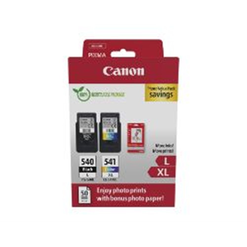 tinta canon pg540l/cl541xl + 50 hojas photo (5225b012)