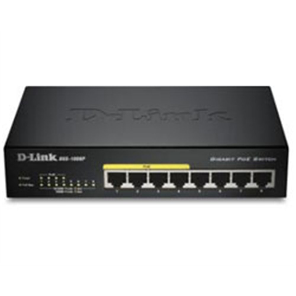 switch d-link 8xrj45 gbe poe negro (dgs-1008p)