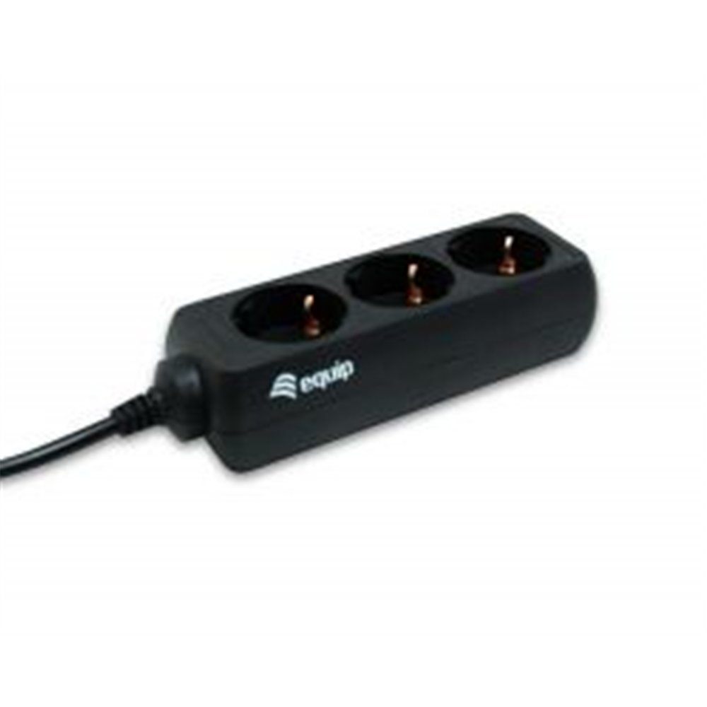 regleta equip 3xschuko cable 1.1m negra (eq333280)