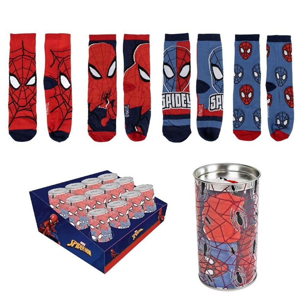 hucha 4 pares calcetines spiderman marvel