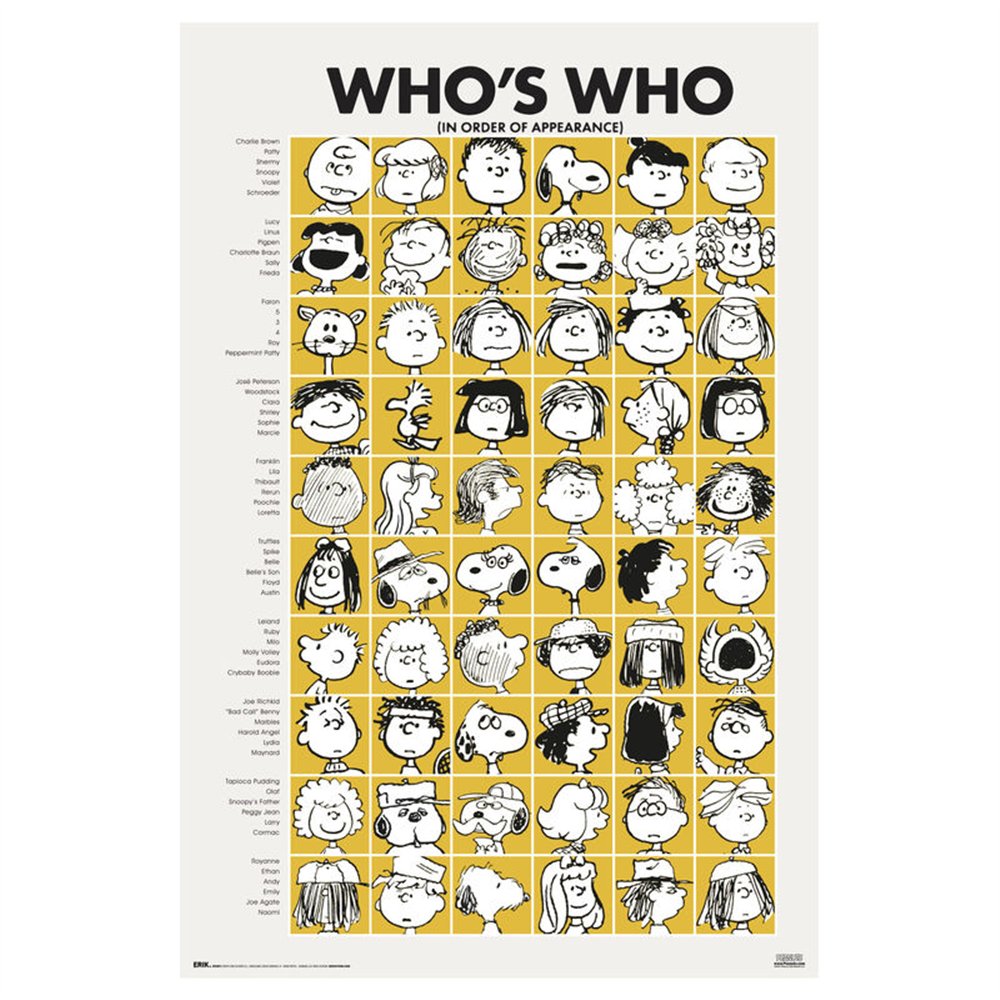 poster quien es quien snoopy