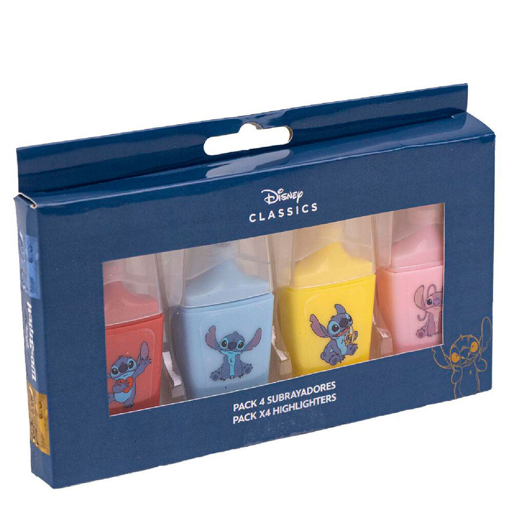 blister 4 subrayadores stitch disney