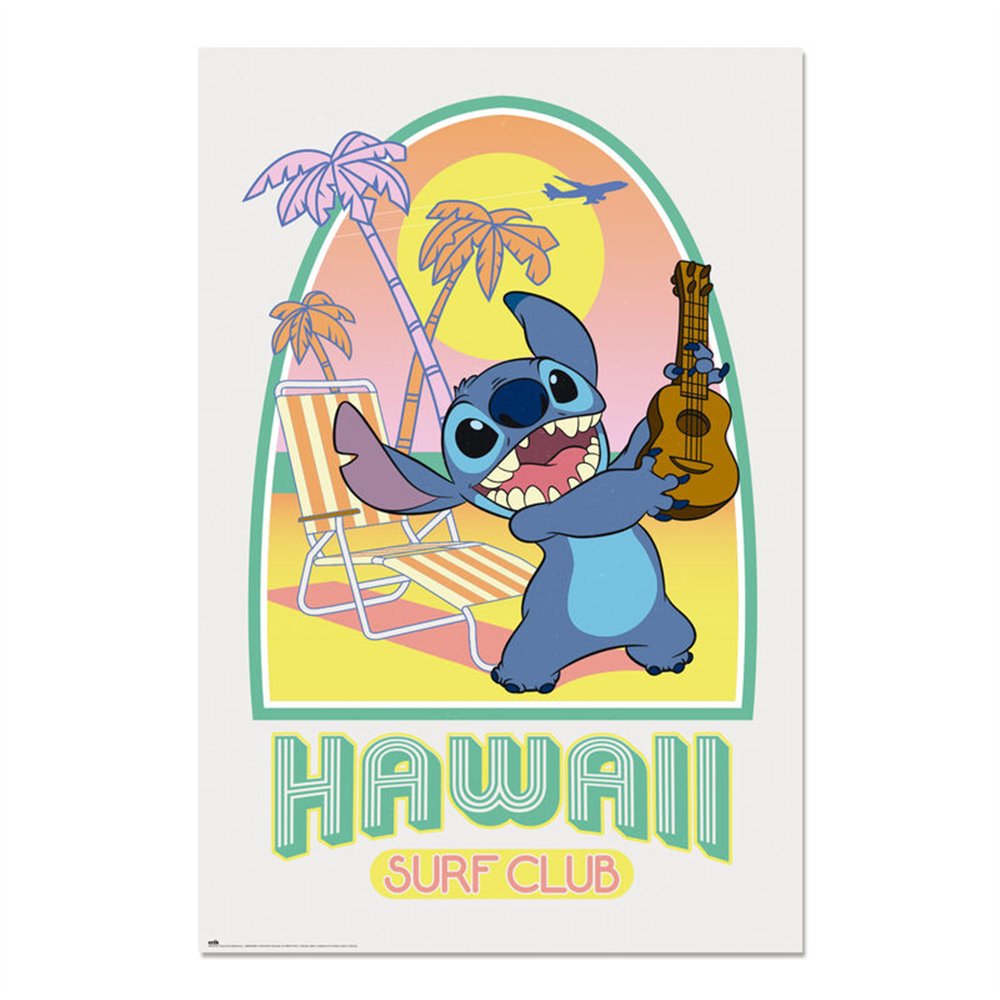 poster hawaii club surf stitch disney