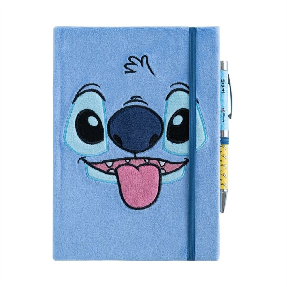 cuaderno a5 premium + boligrafo proyector stitch disney