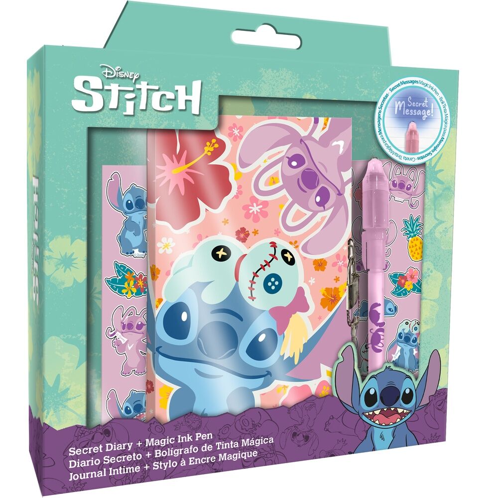 diario + boligrafo magico stitch disney