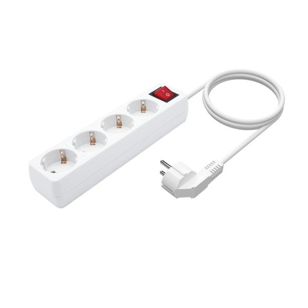 regleta aisens 4 schukos proteccion interruptor 1,4m white