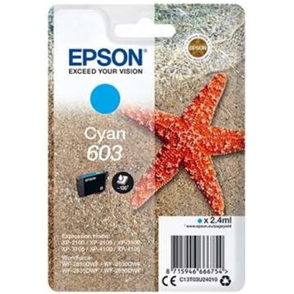 tinta epson c13t03u24010 cyan t03u2 nº603
