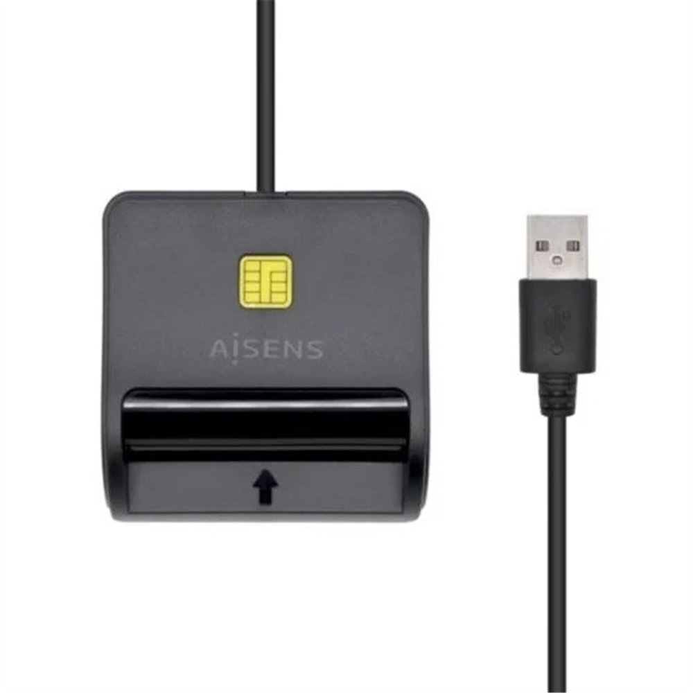 lector de tarjetas dni aisens dni + sim/microsd usb black
