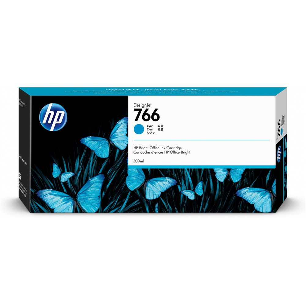 hp cartucho de tinta original hp designjet 766 cian