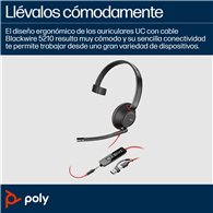 poly auriculares blackwire 5210 monaural usb-c + conector de 3,5 mm + adaptador usb-c/a (paquete)