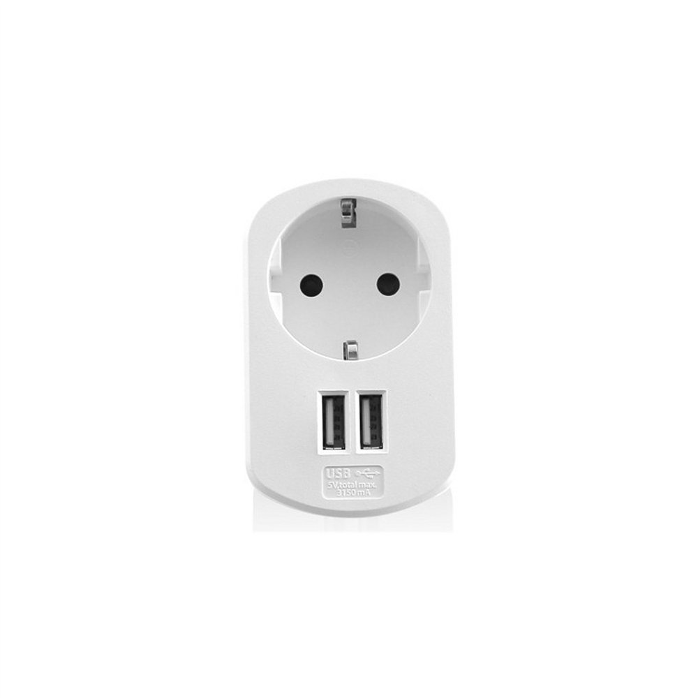 cargador ewent ew1211 2 puertos usb 3.1a y shucko