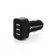 cargador coche universal phoenix phcarcharger3usb 5v 3 x usb 7.2a negro phcarcharger3usb