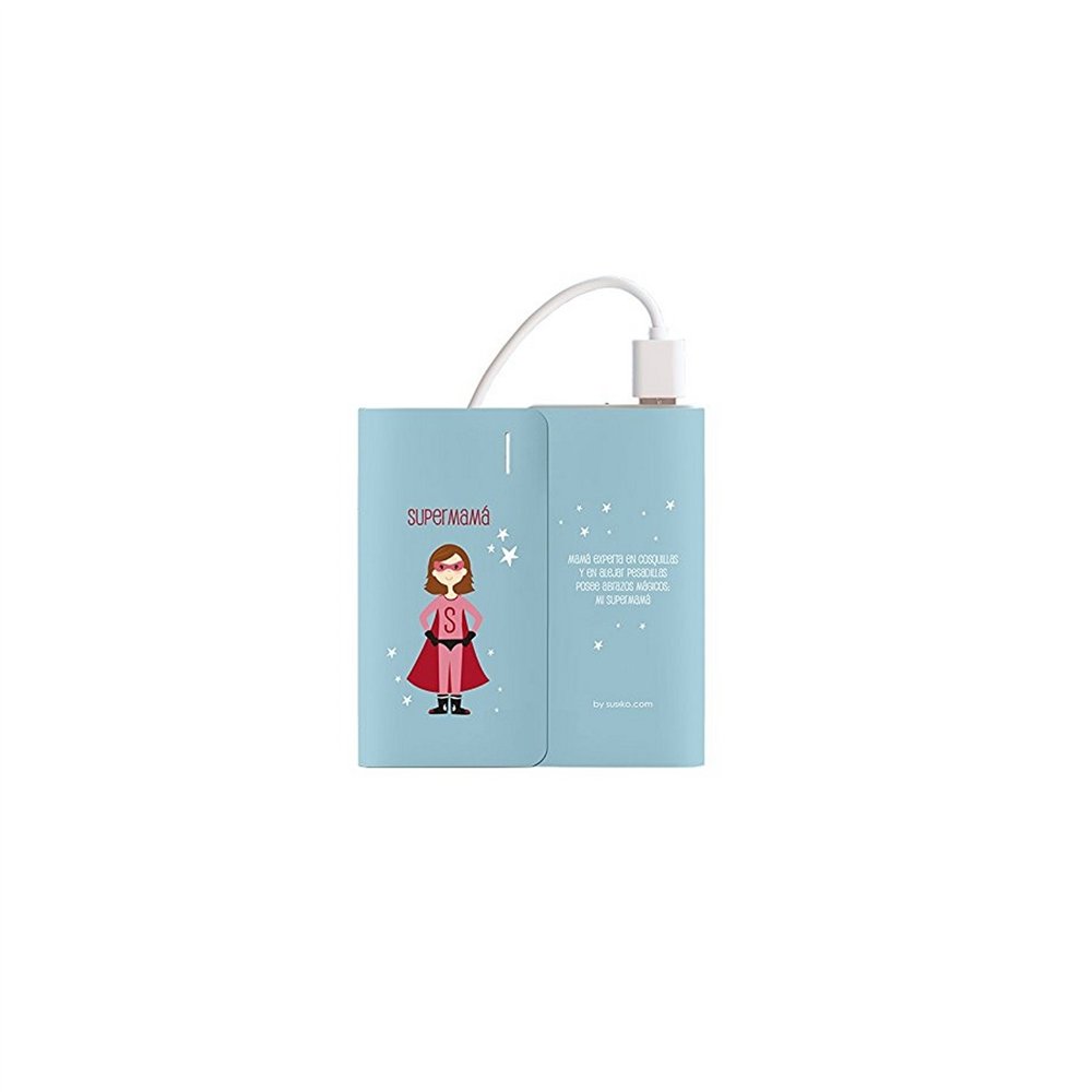 bateria externa susiko 4000mah powerbank supermama azul skpwb023