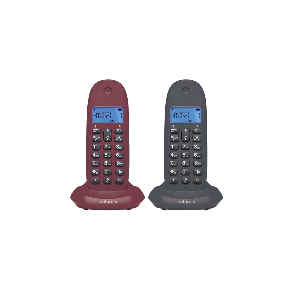 telefono motorola c1002 dect duo gris - rojo e07000d48b2aessc