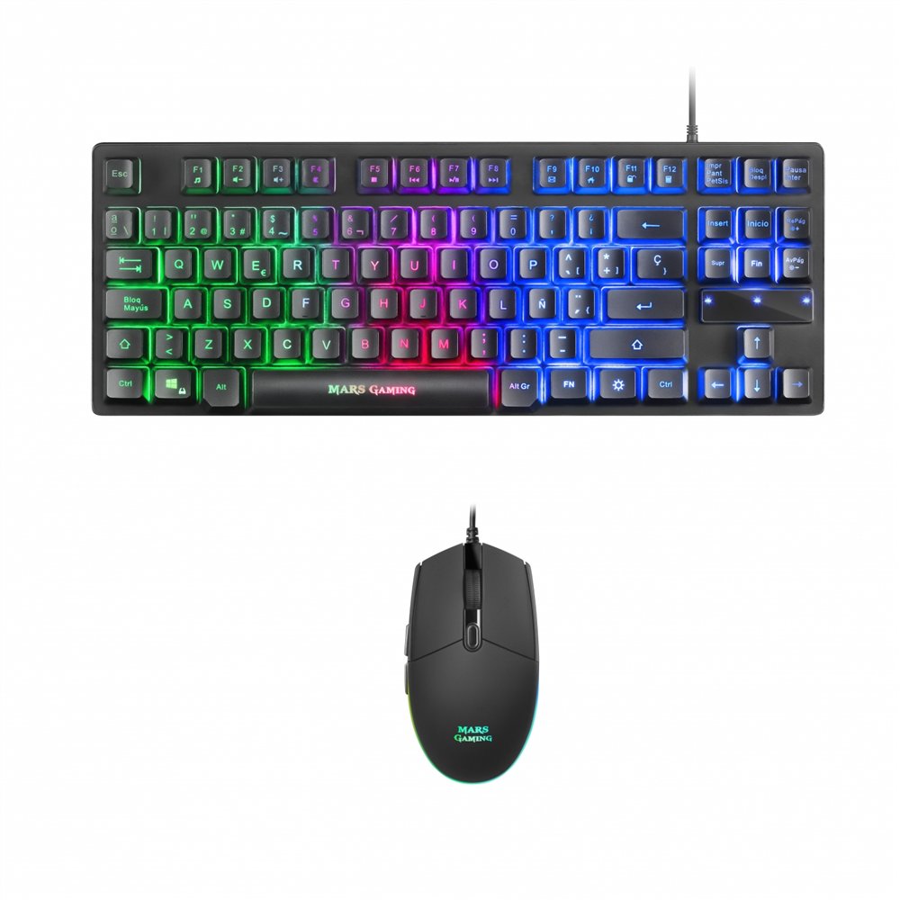 mars gaming mcptkles teclado + raton usb español negro