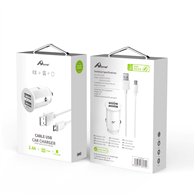 home serie enjoy ycc-01m adaptador de coche usb. 2 usb x 5v/2.4a con cable micro usb