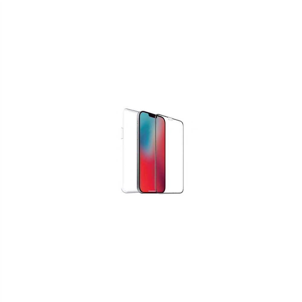 pack muvit funda cristal soft + protector vidrio templado para iphone 12 12pro transparente mcpak0040