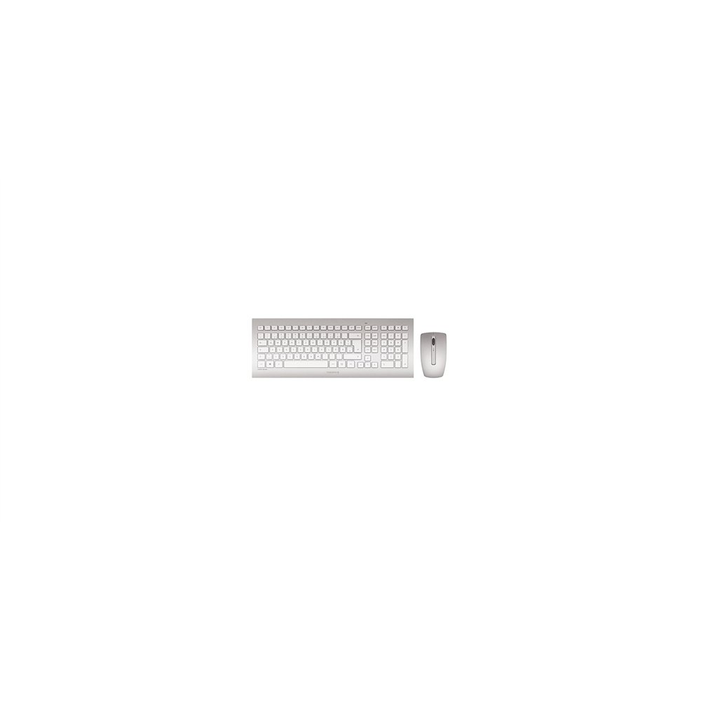 cherry dw 8000 teclado rf inalámbrico qwertz alemán plata, blanco