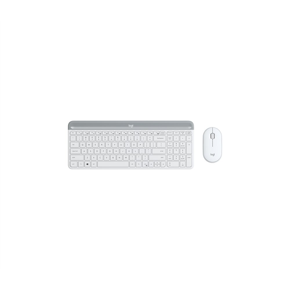 logitech mk470 slim teclado y raton rf inalambrico español blanco