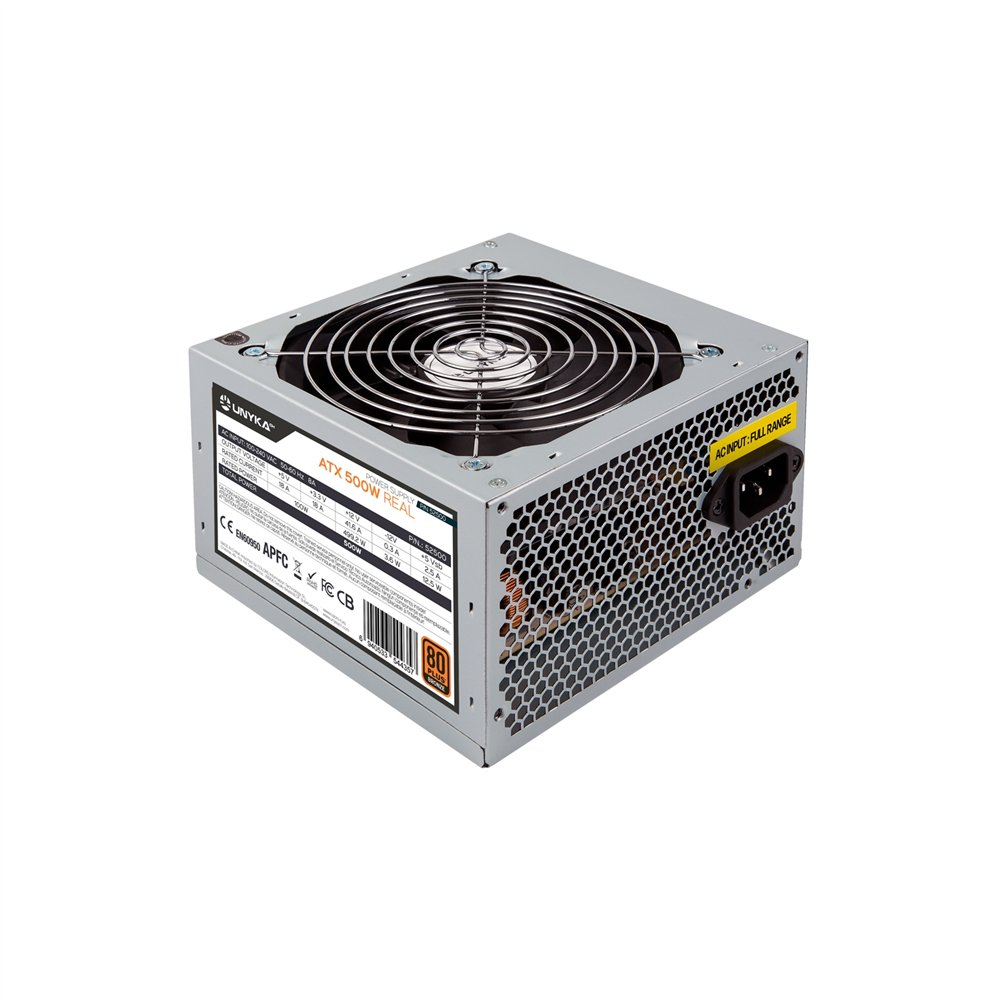 unykach fuente de alimentación atx 500w 80+ bronce