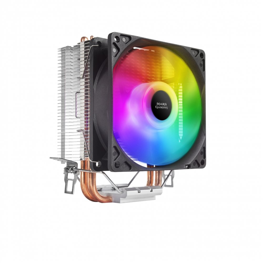 mars gaming ventilador disipador cpu rgb 9cm 130w tdp negro