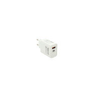 iggual cargador pared doble usb qc3.0 + tipo c pd 20w blanco