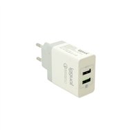 iggual cargador pared usb 2.0 x2 carga rapida qc3.0 30w blanco