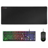 mars gaming mcpxbes combo teclado+raton+alfombrilla negro
